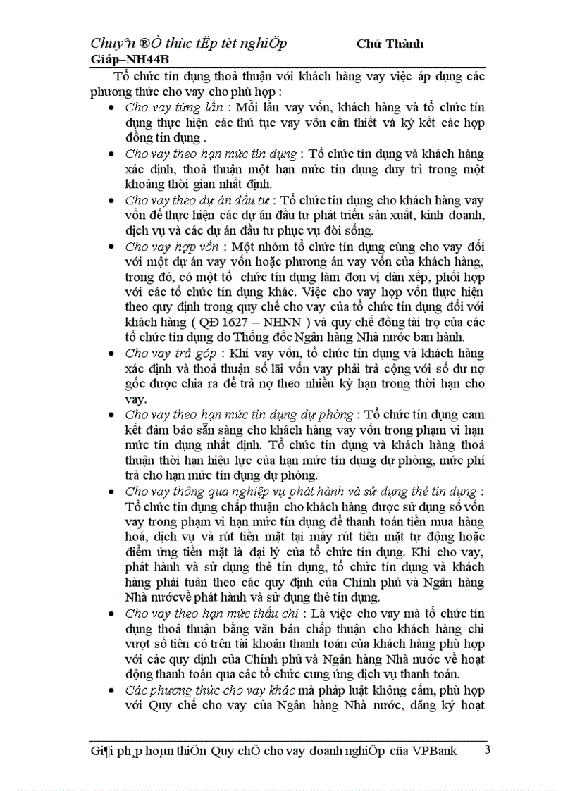 image for page Giải pháp hoàn thiện Quy chế cho vay doanh nghiệp của VPBank chi nhánh Hà Nội 1