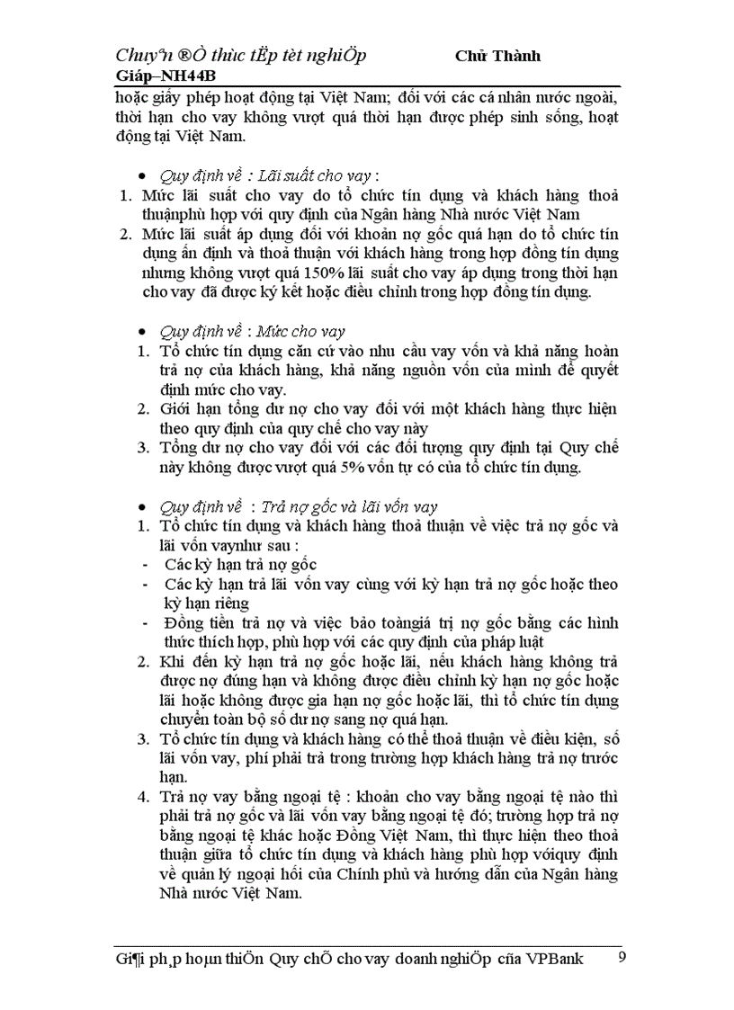 image for page Giải pháp hoàn thiện Quy chế cho vay doanh nghiệp của VPBank chi nhánh Hà Nội 1