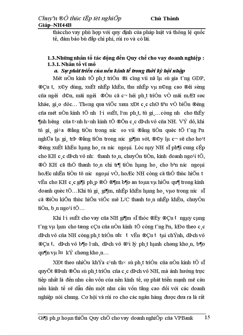 image for page Giải pháp hoàn thiện Quy chế cho vay doanh nghiệp của VPBank chi nhánh Hà Nội 1