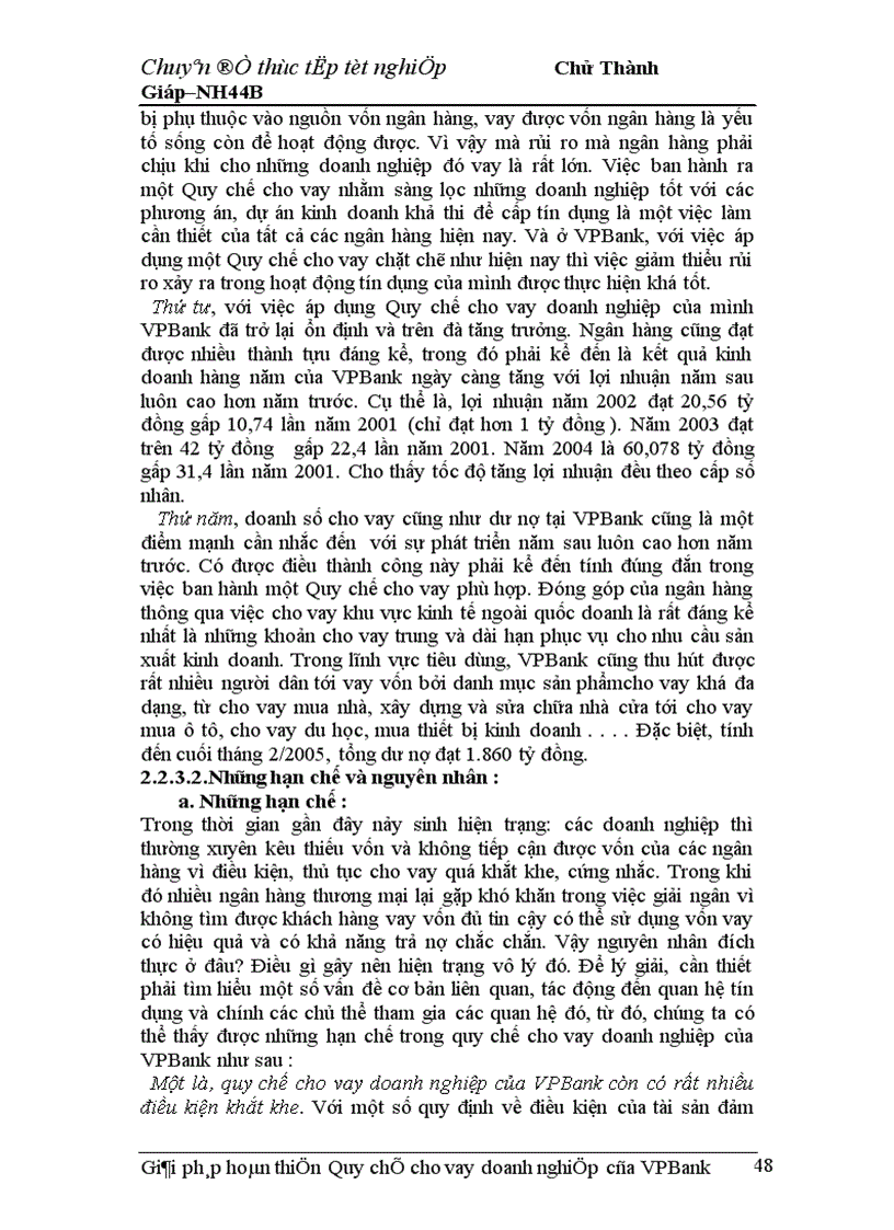 image for page Giải pháp hoàn thiện Quy chế cho vay doanh nghiệp của VPBank chi nhánh Hà Nội 1