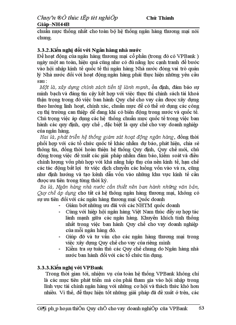 image for page Giải pháp hoàn thiện Quy chế cho vay doanh nghiệp của VPBank chi nhánh Hà Nội 1