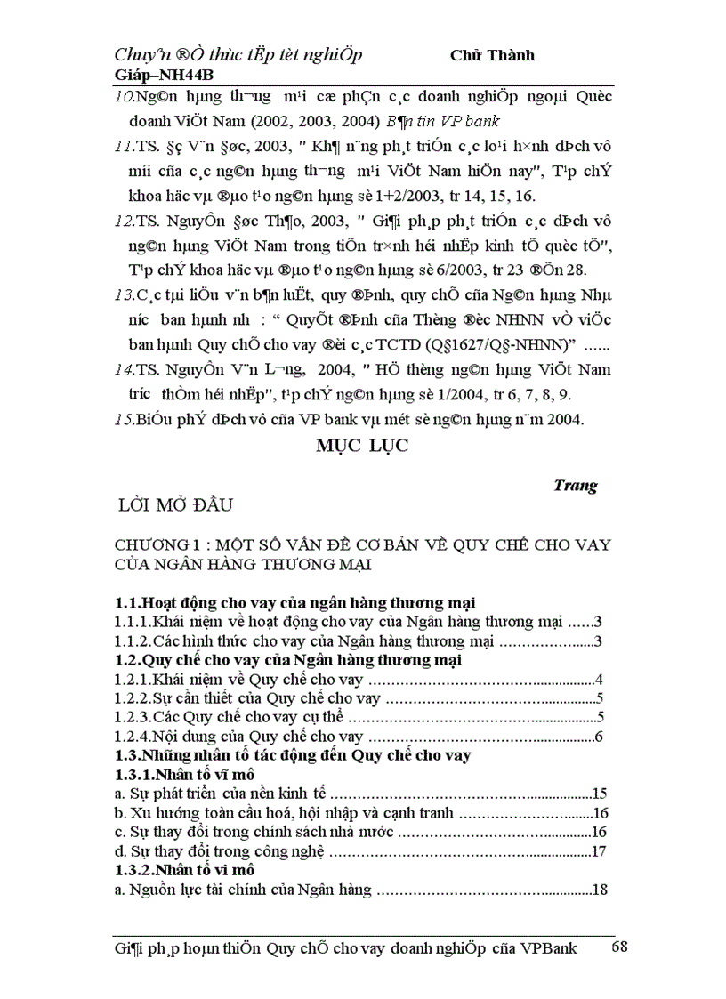 image for page Giải pháp hoàn thiện Quy chế cho vay doanh nghiệp của VPBank chi nhánh Hà Nội 1