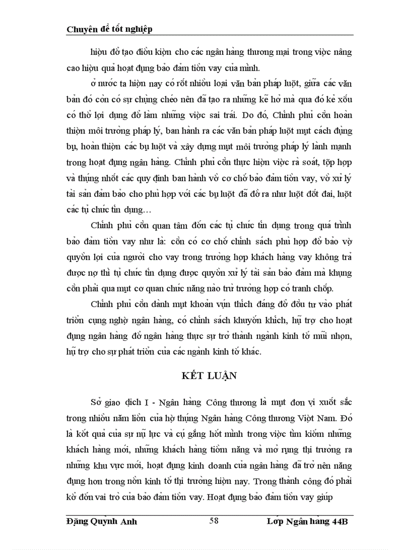 image for page Nâng cao hiê u qua cu a hoa t đô ng ba o đa m tiê n vay ta i Sơ giao di ch I Ngân ha ng Công thương Viê t Nam