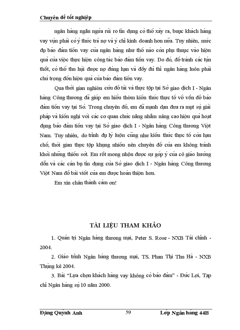 image for page Nâng cao hiê u qua cu a hoa t đô ng ba o đa m tiê n vay ta i Sơ giao di ch I Ngân ha ng Công thương Viê t Nam