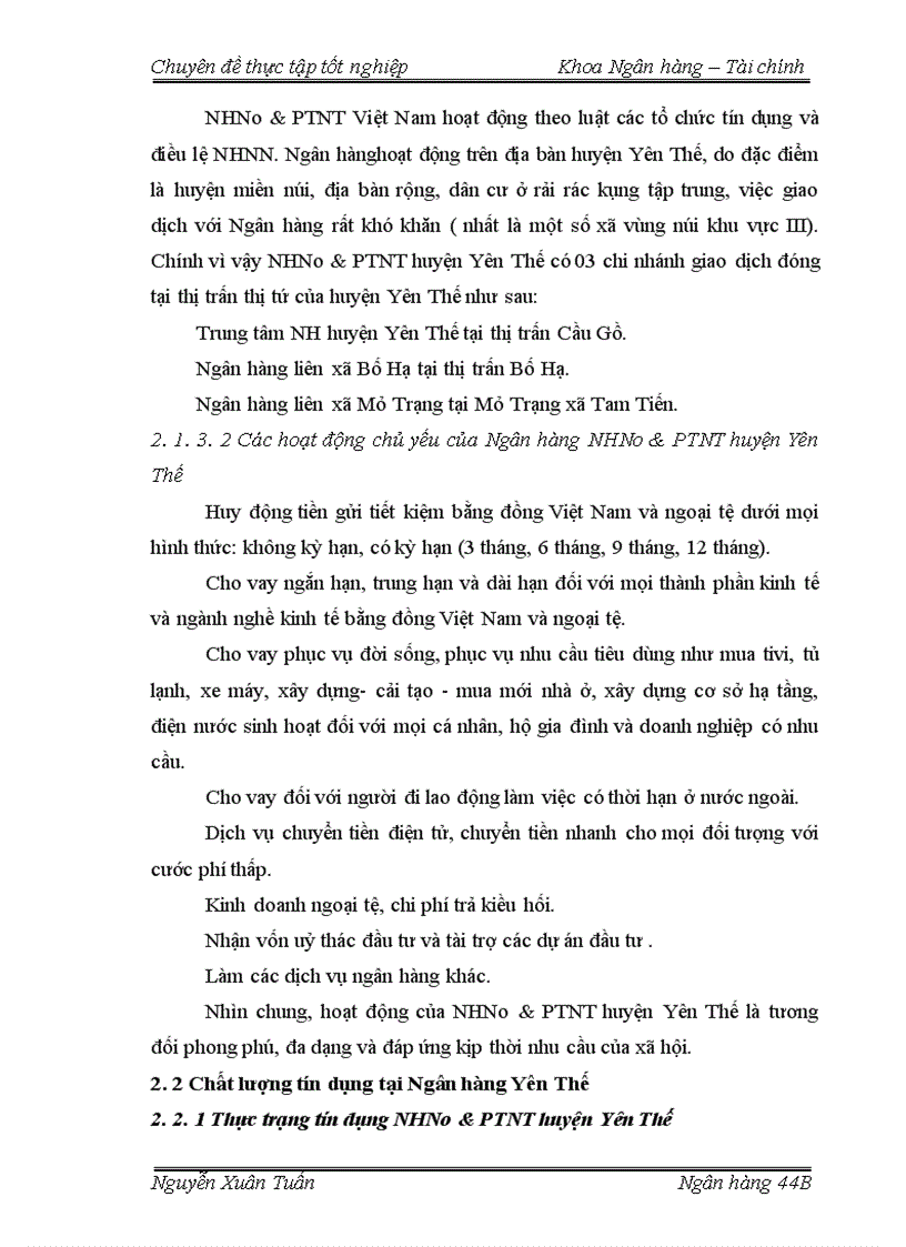 image for page Giải pháp nâng cao chất lượng tín dung cho vay hộ sản xuất NHNo PTNT huyện Yên Thế tỉnh Bắc Giang