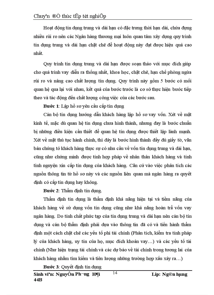 image for page Nâng cao chất lượng tín dụng trung và dài hạn tại Chi nhánh NHCT Thanh Xuân 1