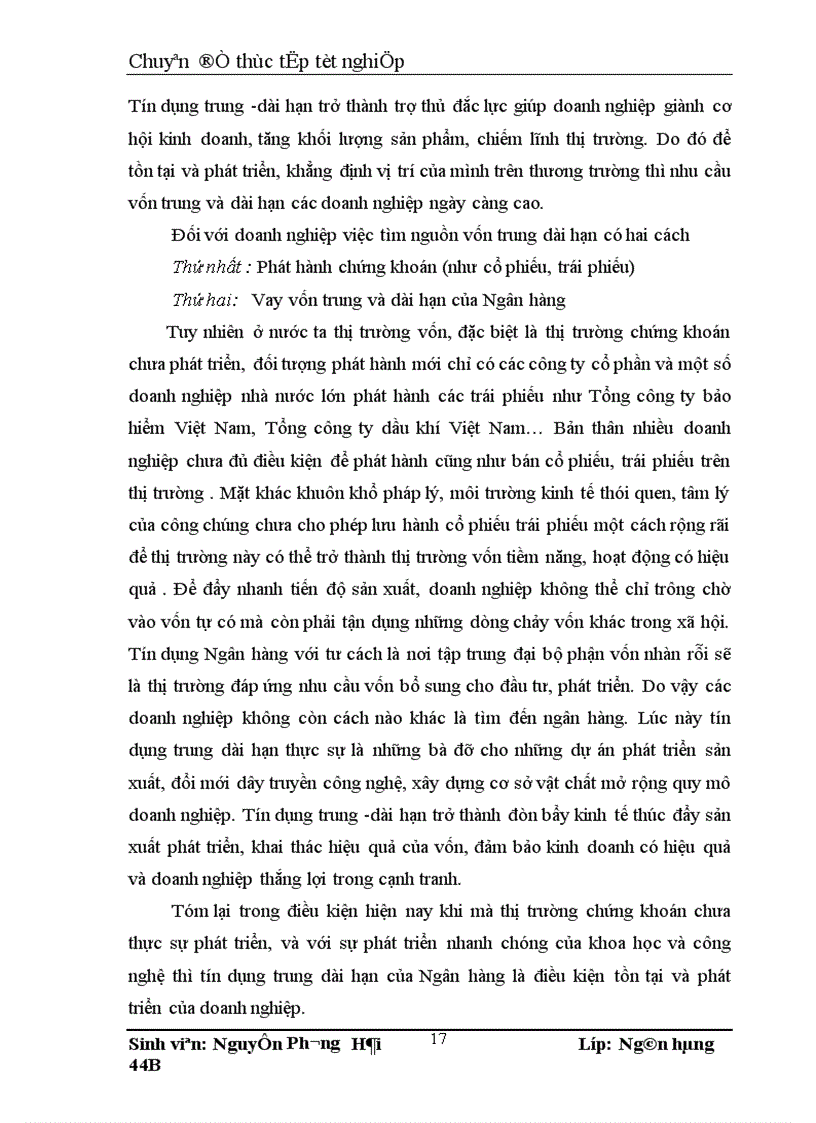 image for page Nâng cao chất lượng tín dụng trung và dài hạn tại Chi nhánh NHCT Thanh Xuân 1