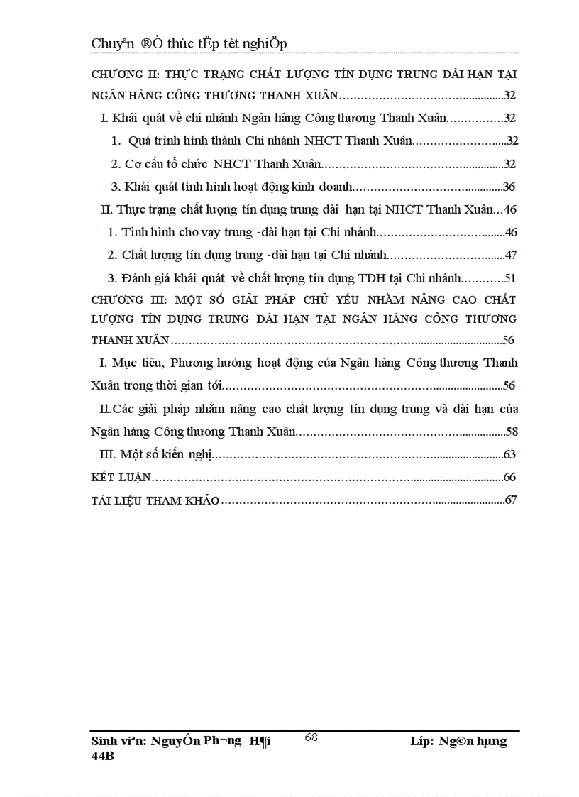 image for page Nâng cao chất lượng tín dụng trung và dài hạn tại Chi nhánh NHCT Thanh Xuân 1