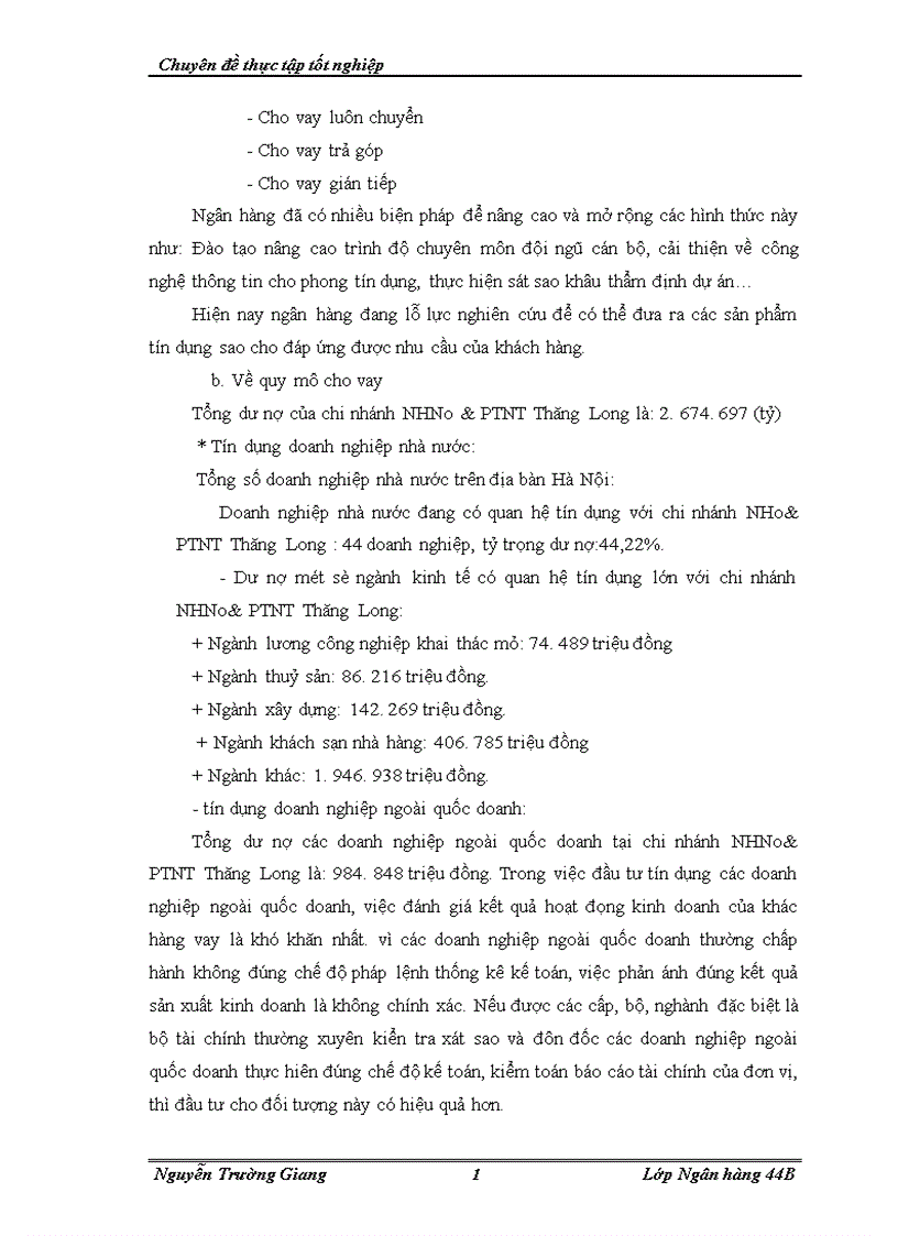 image for page Mở rộng tín dụng tại NHNo PTNT chi nhánh Thăng Long