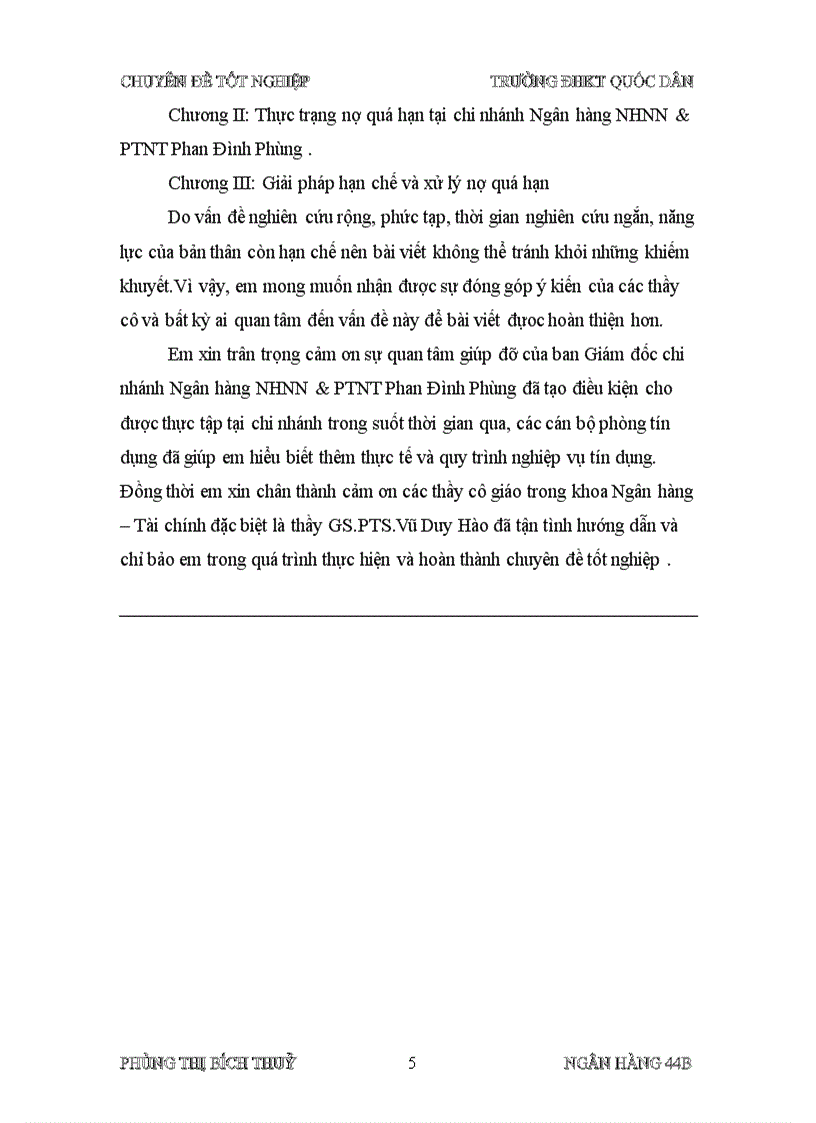 image for page Giải pháp hạn chế và xử lý nợ quá hạn tại chi nhánh Ngân hàng NHNN PTNT Phan Đình Phùng Hà Nội