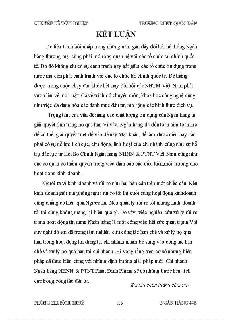 image for page Giải pháp hạn chế và xử lý nợ quá hạn tại chi nhánh Ngân hàng NHNN PTNT Phan Đình Phùng Hà Nội