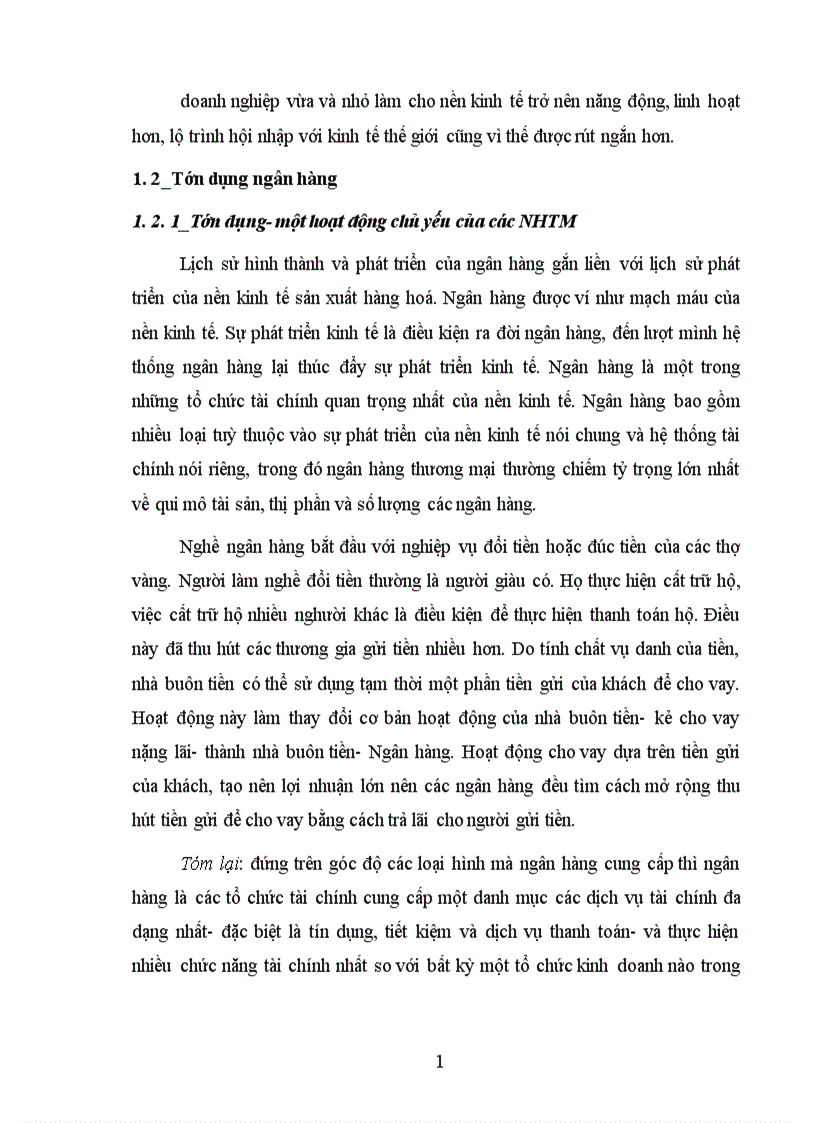 image for page Nâng cao chất lượng tín dụng đối với doanh nghiệp vừa và nhỏ tại Ngân hàng Công thương Thanh Xuân 1