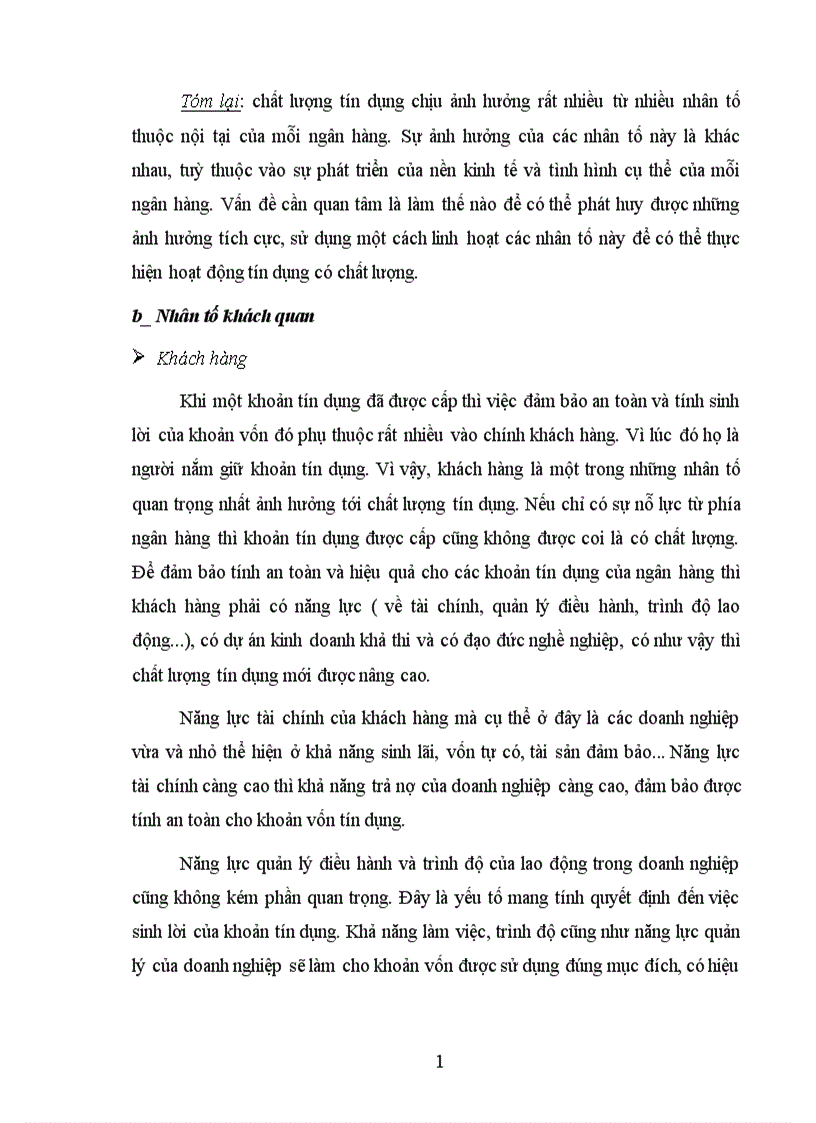 image for page Nâng cao chất lượng tín dụng đối với doanh nghiệp vừa và nhỏ tại Ngân hàng Công thương Thanh Xuân 1