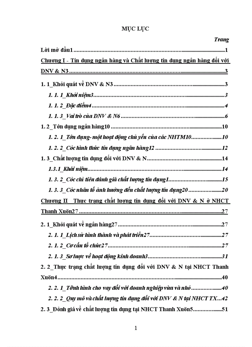 image for page Nâng cao chất lượng tín dụng đối với doanh nghiệp vừa và nhỏ tại Ngân hàng Công thương Thanh Xuân 1