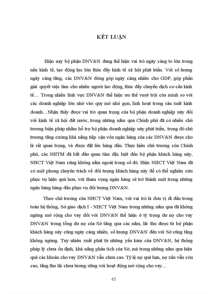 image for page Nâng cao hiệu quả cho vay DNV N tại Sở giao dịch I NHCT Việt Nam