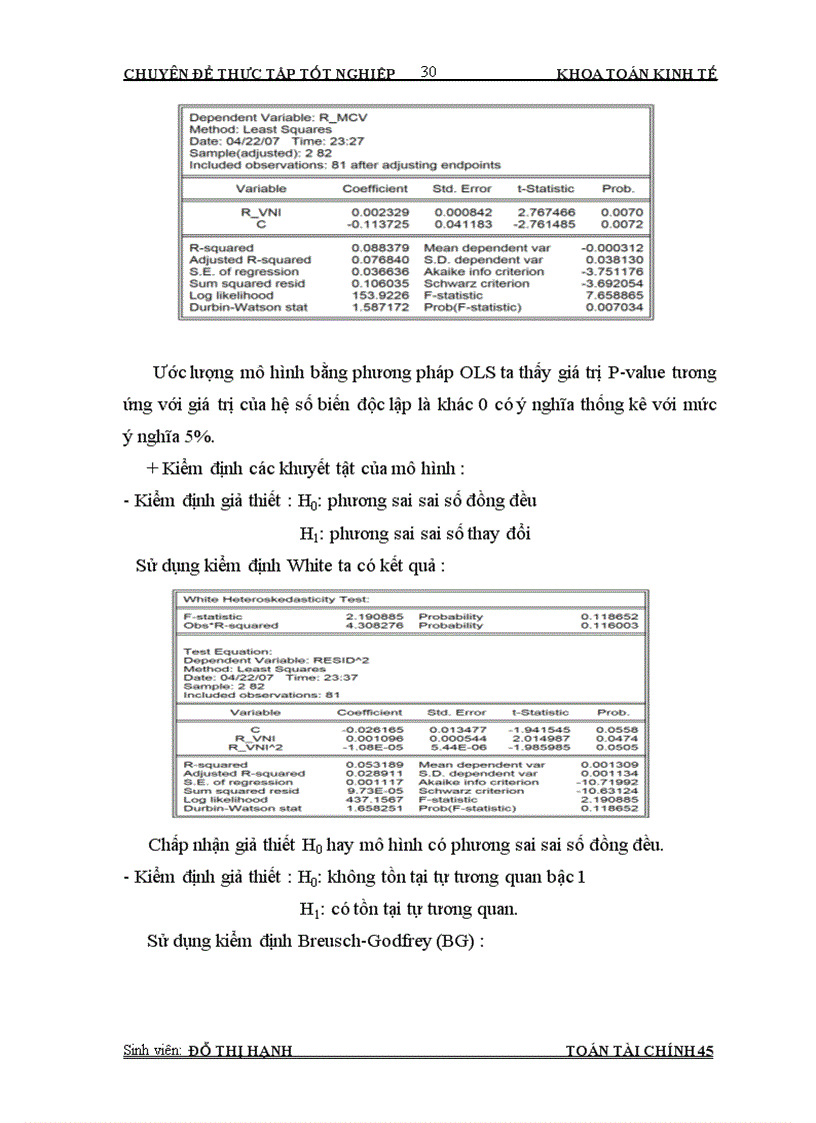 image for page Phân tích động thái giá cổ phiếu và tính thanh khoản của một số cổ phiếu trên thị trường chứng khoán VN