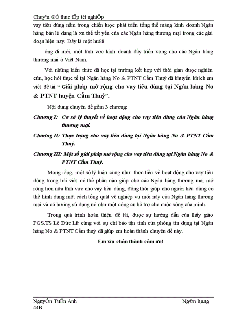 image for page Giải pháp mở rộng cho vay tiêu dùng tại Ngân hàng No PTNT huyện Cẩm Thuỷ