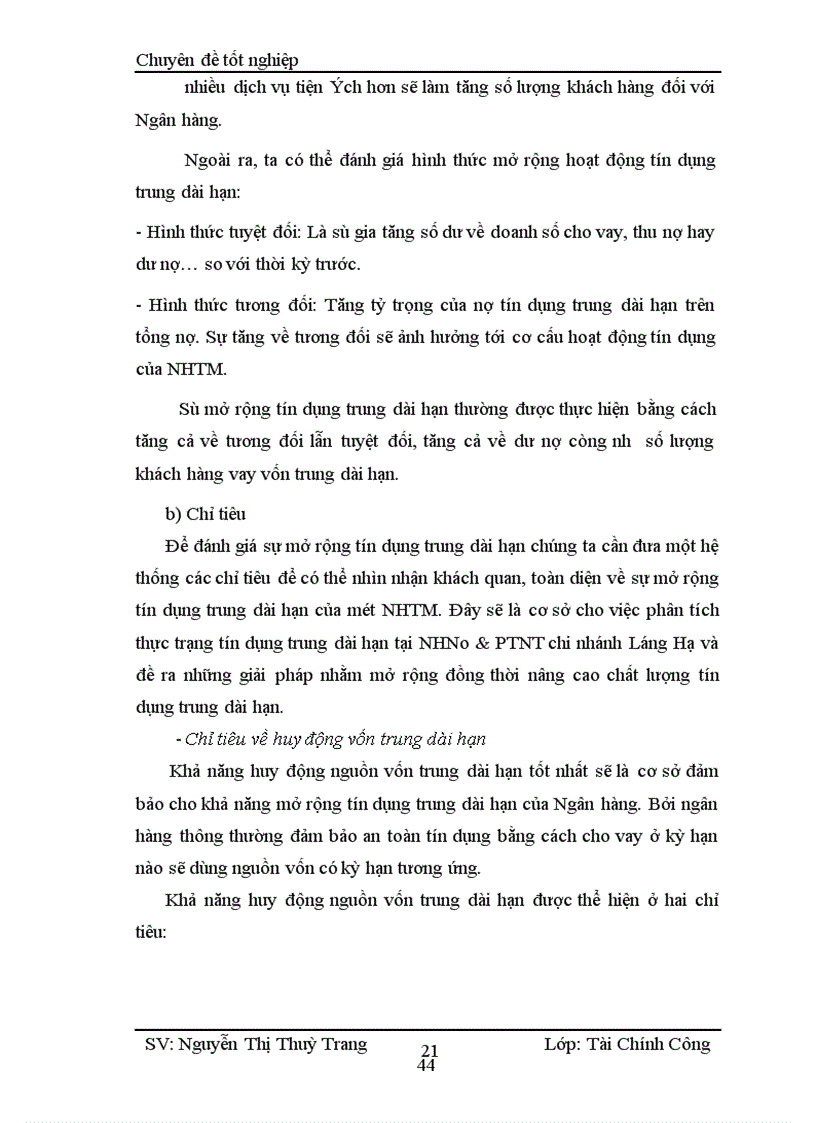 image for page Giải pháp mở rộng tín dụng trung dài hạn tại NHNo PTNT chi nhánh Láng Hạ