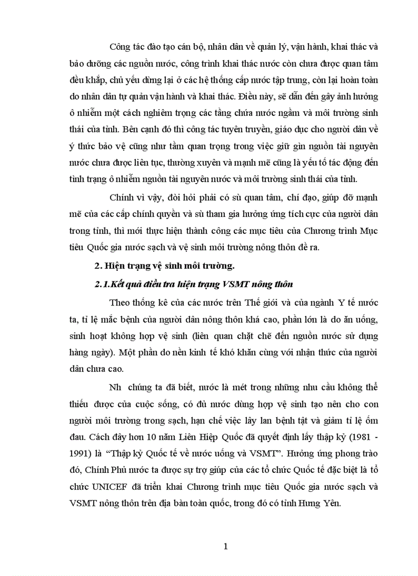 image for page Thực trạng và một số giải pháp cung cấp nước sạch và vệ sinh môi trường nông thôn tỉnh Hưng Yên