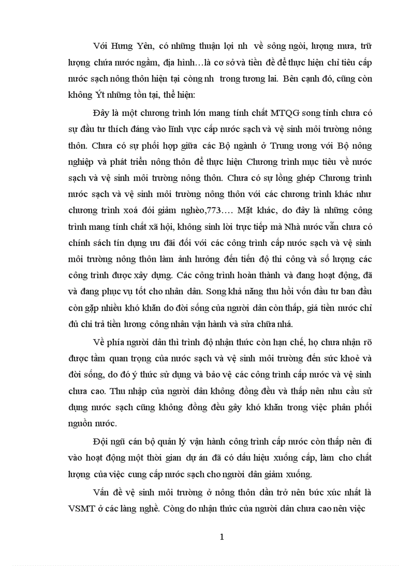 image for page Thực trạng và một số giải pháp cung cấp nước sạch và vệ sinh môi trường nông thôn tỉnh Hưng Yên