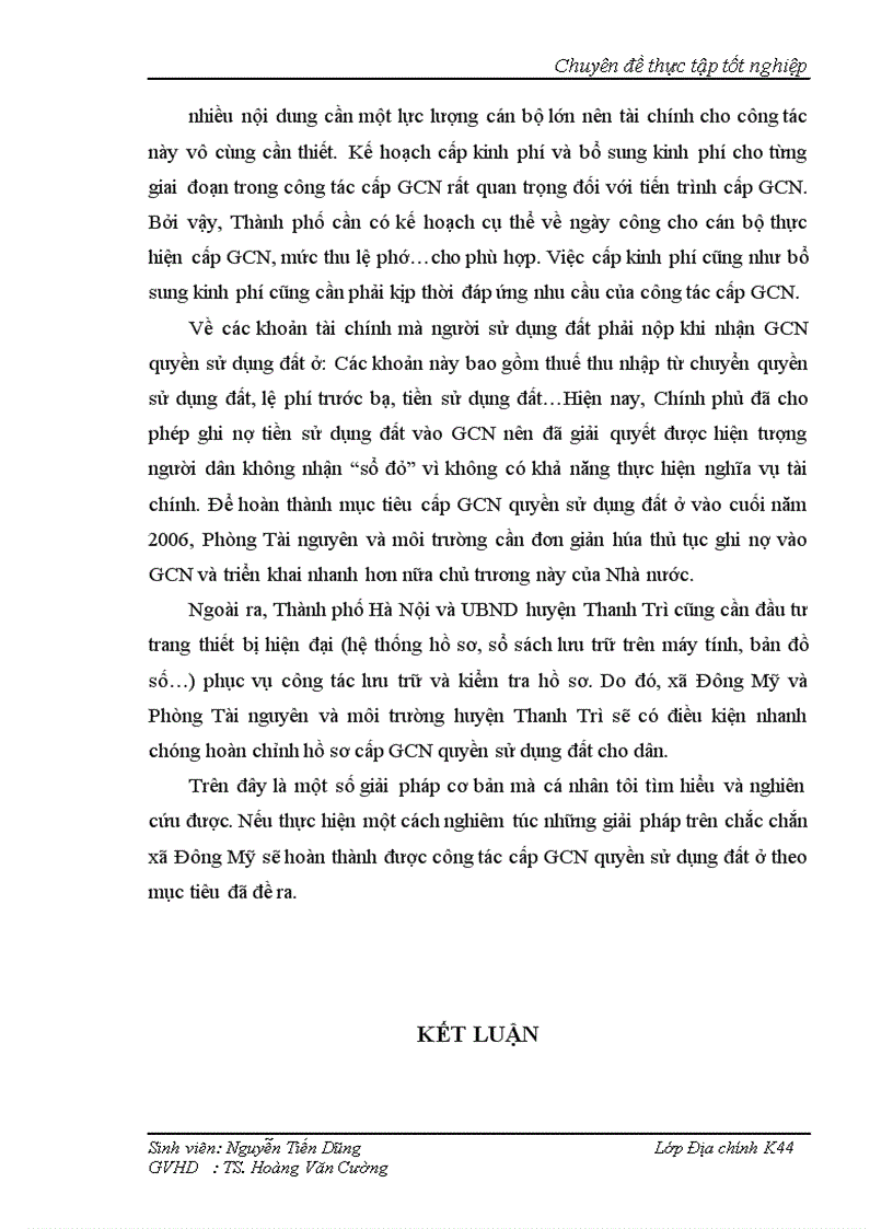 image for page Đánh giá kết quả công tác công tác đăng ký cấp giấy chưng nhận quyền sử dụng đất ở trên địa bàn xã Đông Mỹ huyện Thanh Trì Hà Nội