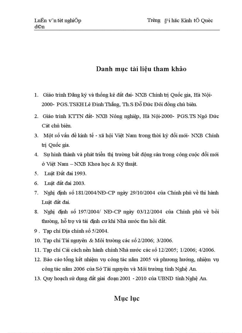 image for page Công tác giao đất cho thuê đất đối với các tổ chức kinh tế trên địa bàn thành phố Vinh tỉnh Nghệ An