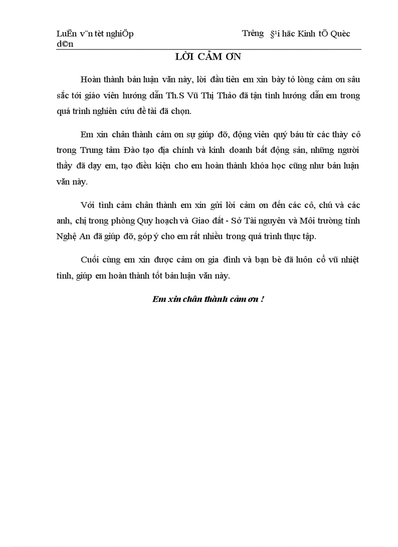 image for page Công tác giao đất cho thuê đất đối với các tổ chức kinh tế trên địa bàn thành phố Vinh tỉnh Nghệ An
