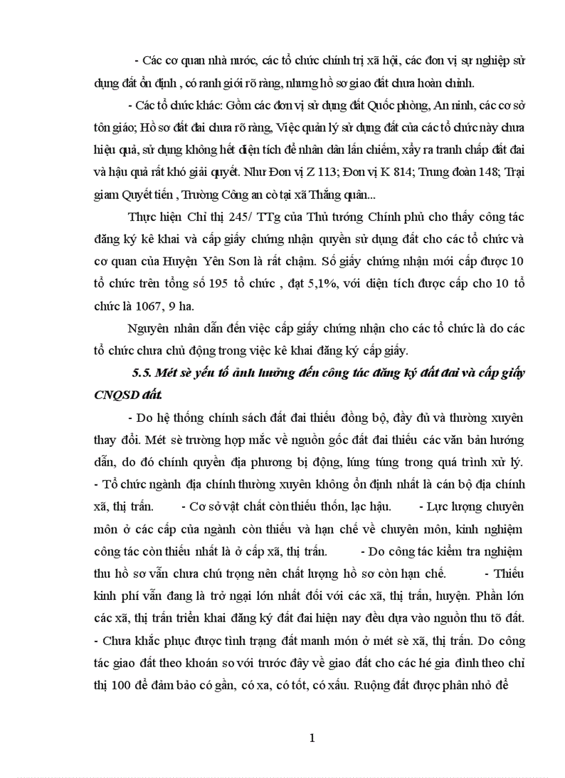 image for page Đánh giá công tác đăng ký đất đai cấp giấy CNQSDĐ trên địa bàn huyện Yên sơn Tỉnh Tuyên Quang giai đoạn 1993 2005