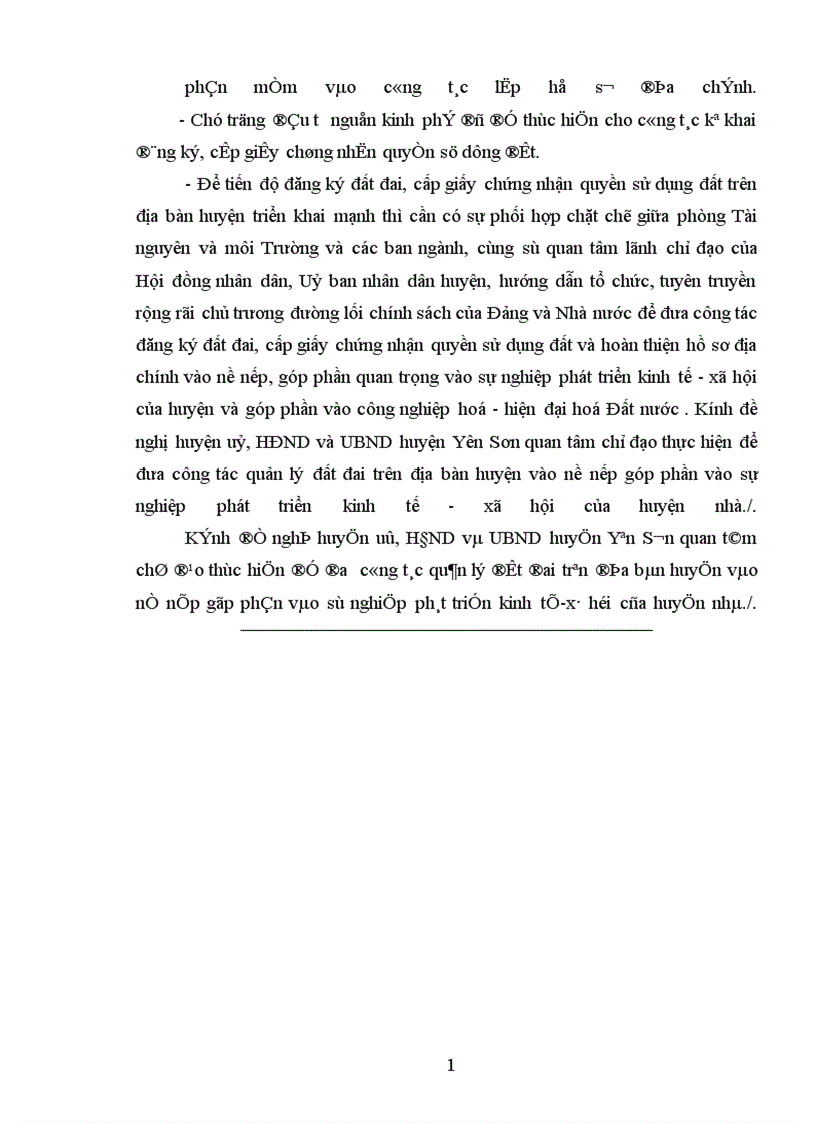 image for page Đánh giá công tác đăng ký đất đai cấp giấy CNQSDĐ trên địa bàn huyện Yên sơn Tỉnh Tuyên Quang giai đoạn 1993 2005