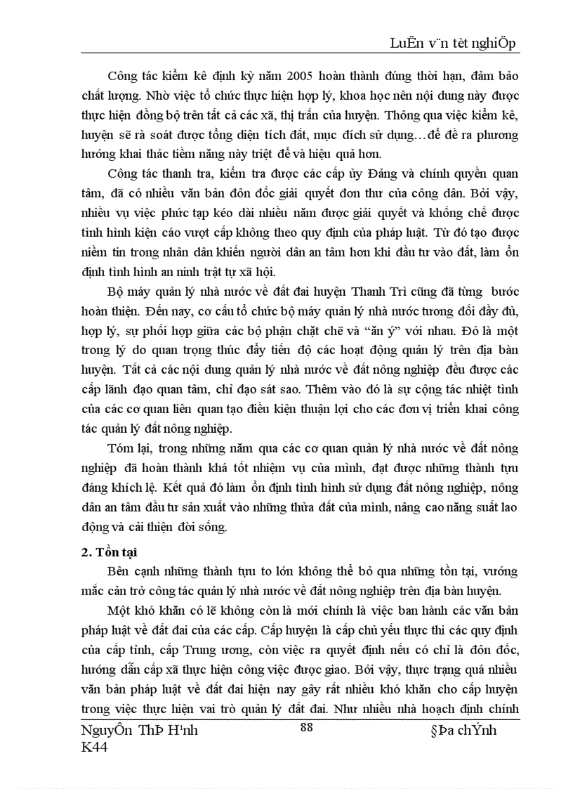 image for page Nghiên cứu thực trạng và đề xuất một số giải pháp nâng cao hiệu quả quản lý đất nông nghiệp trên địa bàn huyện Thanh Trì Hà Nội