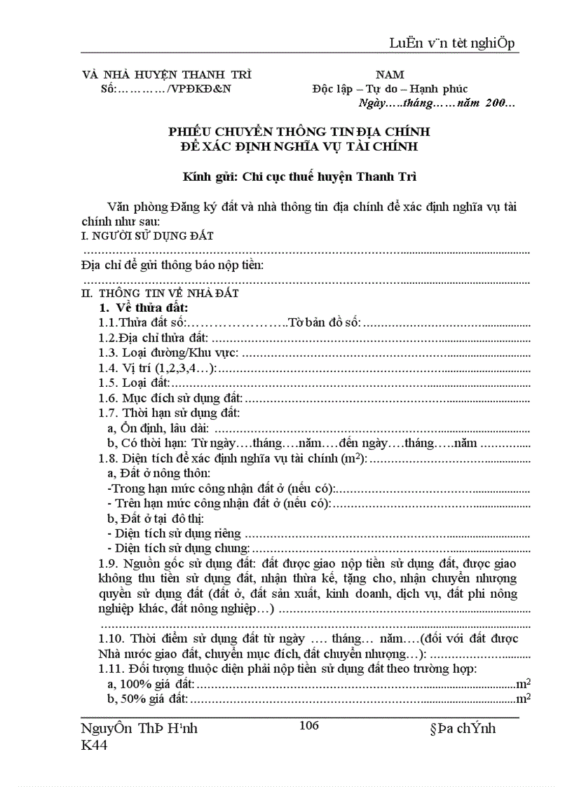 image for page Nghiên cứu thực trạng và đề xuất một số giải pháp nâng cao hiệu quả quản lý đất nông nghiệp trên địa bàn huyện Thanh Trì Hà Nội