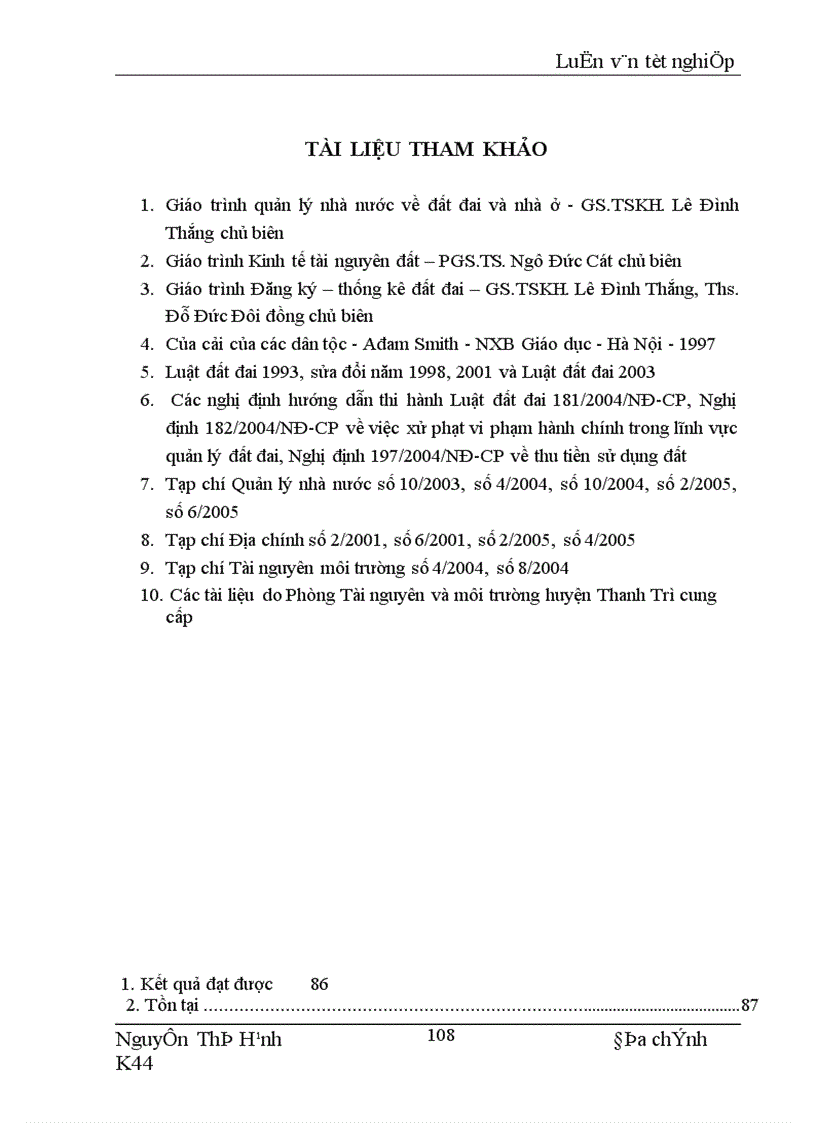 image for page Nghiên cứu thực trạng và đề xuất một số giải pháp nâng cao hiệu quả quản lý đất nông nghiệp trên địa bàn huyện Thanh Trì Hà Nội