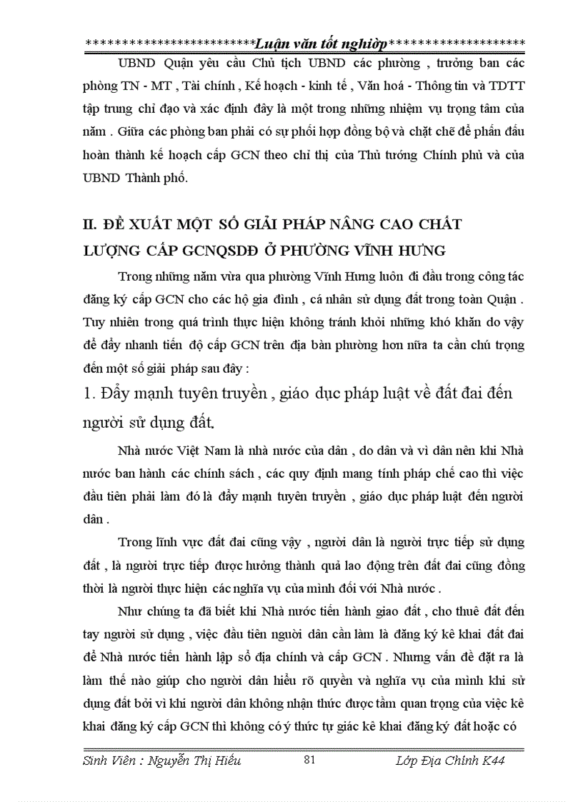 image for page Nghiên cứu thực trạng và đề xuất một số giải pháp cho công tác cấp GCNQSDĐ ở trên địa bàn phường Vĩnh Hưng Quận Hoàng Mai Thành phố Hà Nội