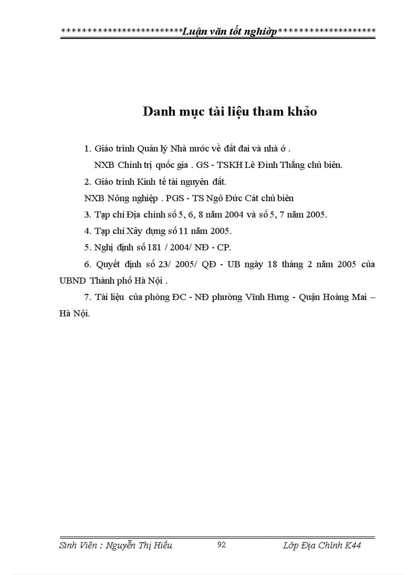 image for page Nghiên cứu thực trạng và đề xuất một số giải pháp cho công tác cấp GCNQSDĐ ở trên địa bàn phường Vĩnh Hưng Quận Hoàng Mai Thành phố Hà Nội