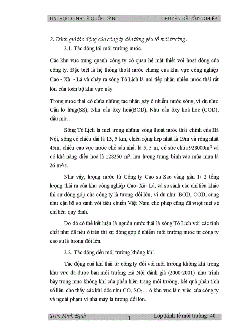 image for page Bước đầu đánh giá kinh tế các tác động môi trường do hoạt động của công ty Cao su Sao vàng Hà Nội