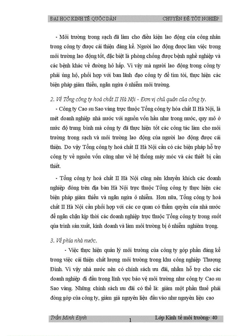 image for page Bước đầu đánh giá kinh tế các tác động môi trường do hoạt động của công ty Cao su Sao vàng Hà Nội