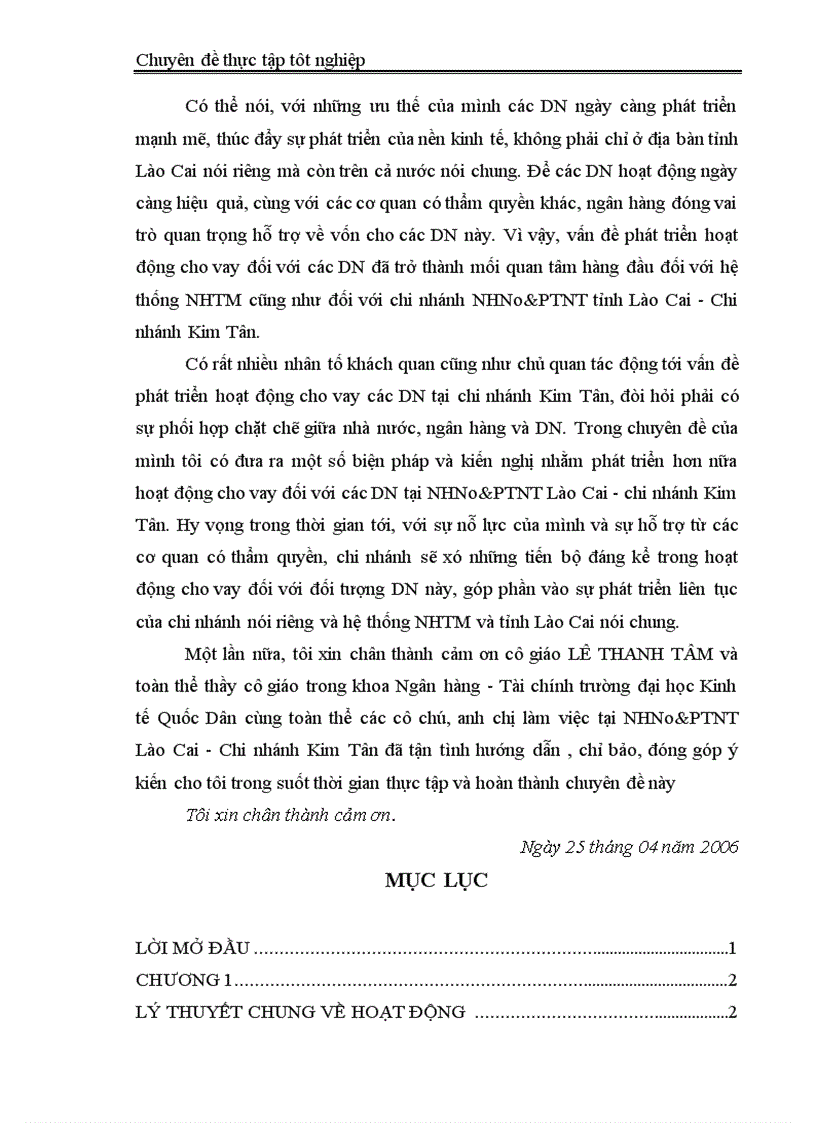 image for page Phát triển hoạt động cho vay đối với các DN tại NHNo PTNT tỉnh Lào Cai Chi nhánh Kim Tân