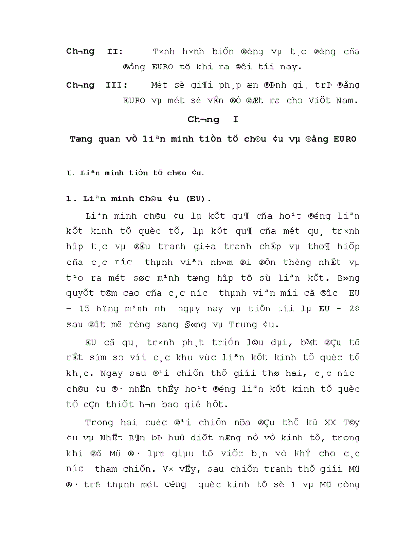 image for page Tình hình biến động và tác động của đồng EURO từ khi ra đời tới nay