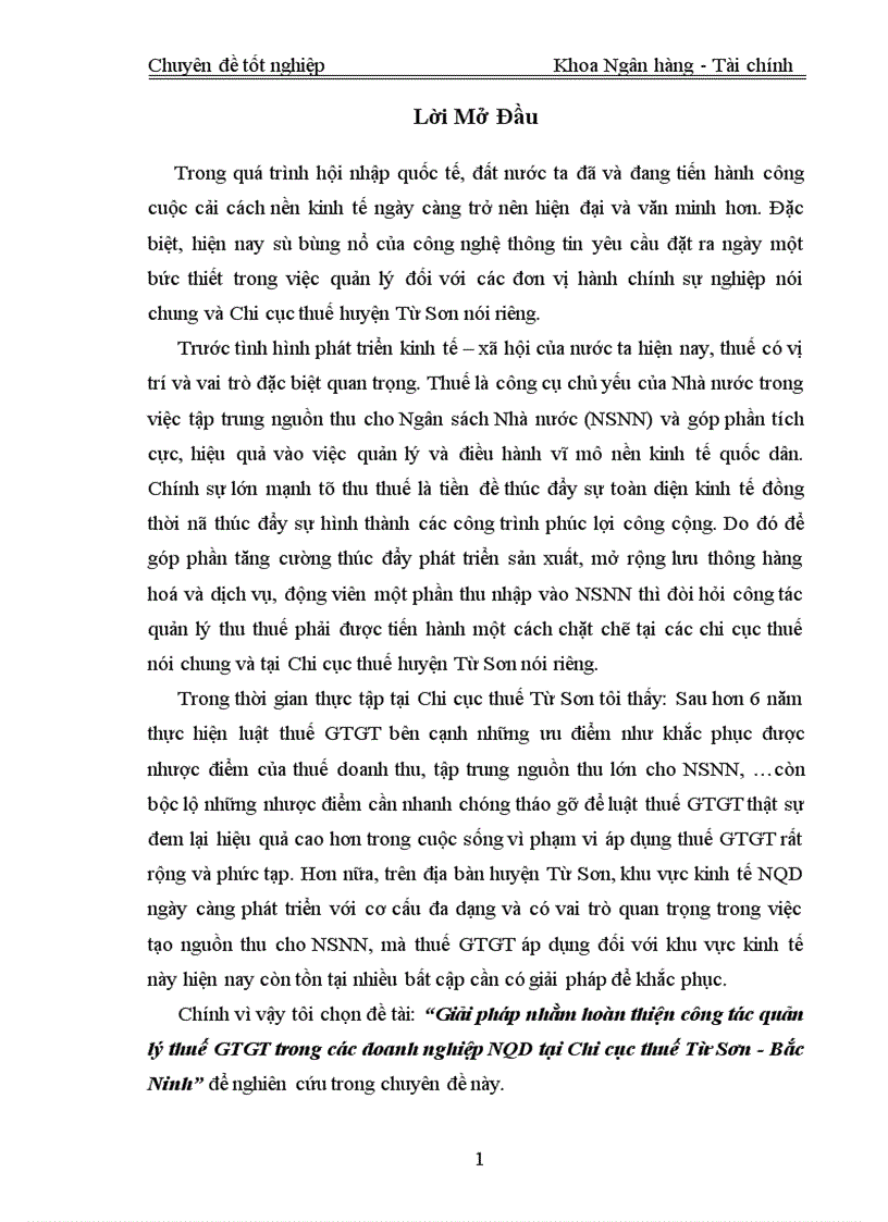 image for page Giải pháp nhằm hoàn thiện công tác quản lý thuế GTGT trong các doanh nghiệp NQD tại Chi cục thuế Từ Sơn Bắc Ninh