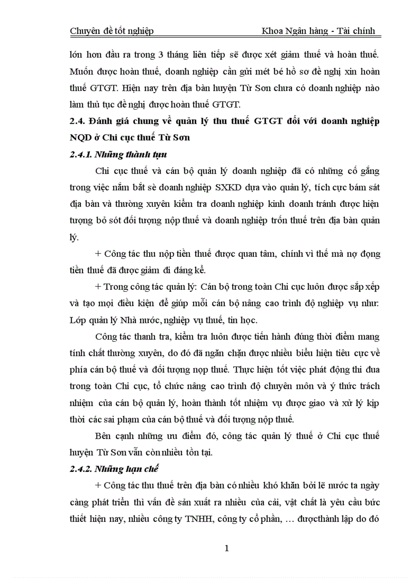 image for page Giải pháp nhằm hoàn thiện công tác quản lý thuế GTGT trong các doanh nghiệp NQD tại Chi cục thuế Từ Sơn Bắc Ninh