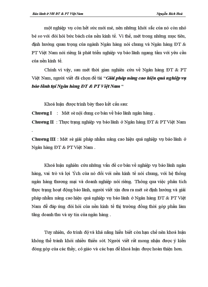 image for page Giải pháp nâng cao hiệu quả nghiệp vụ bảo lãnh tại Ngân hàng ĐT PT Việt Nam