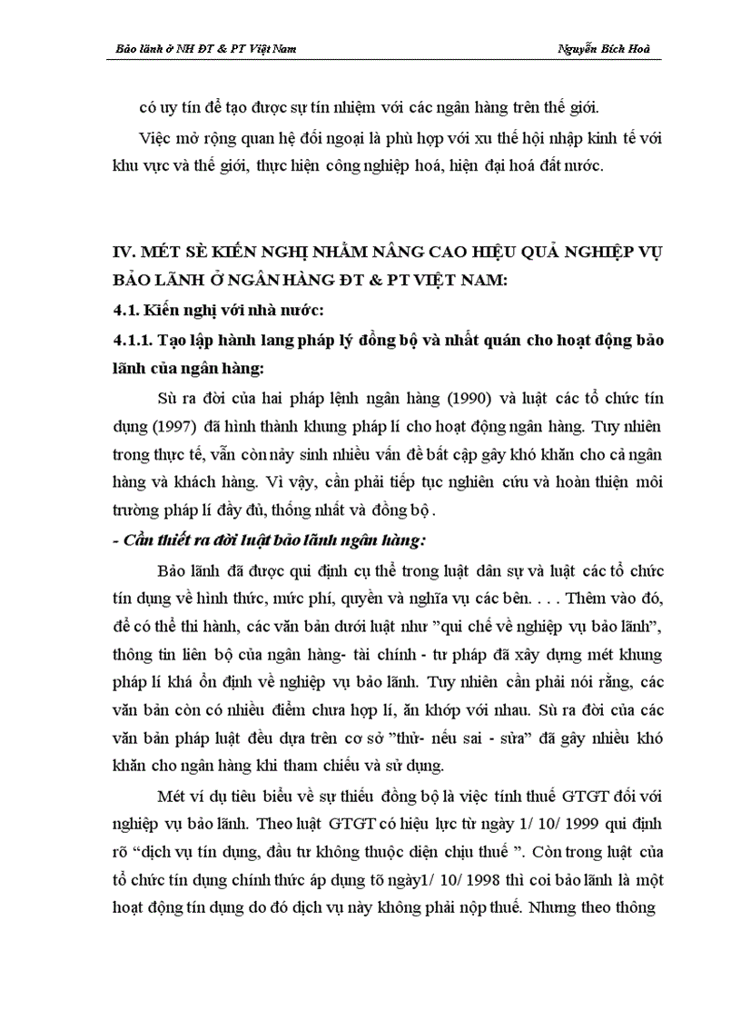 image for page Giải pháp nâng cao hiệu quả nghiệp vụ bảo lãnh tại Ngân hàng ĐT PT Việt Nam