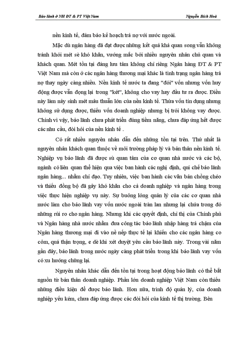 image for page Giải pháp nâng cao hiệu quả nghiệp vụ bảo lãnh tại Ngân hàng ĐT PT Việt Nam