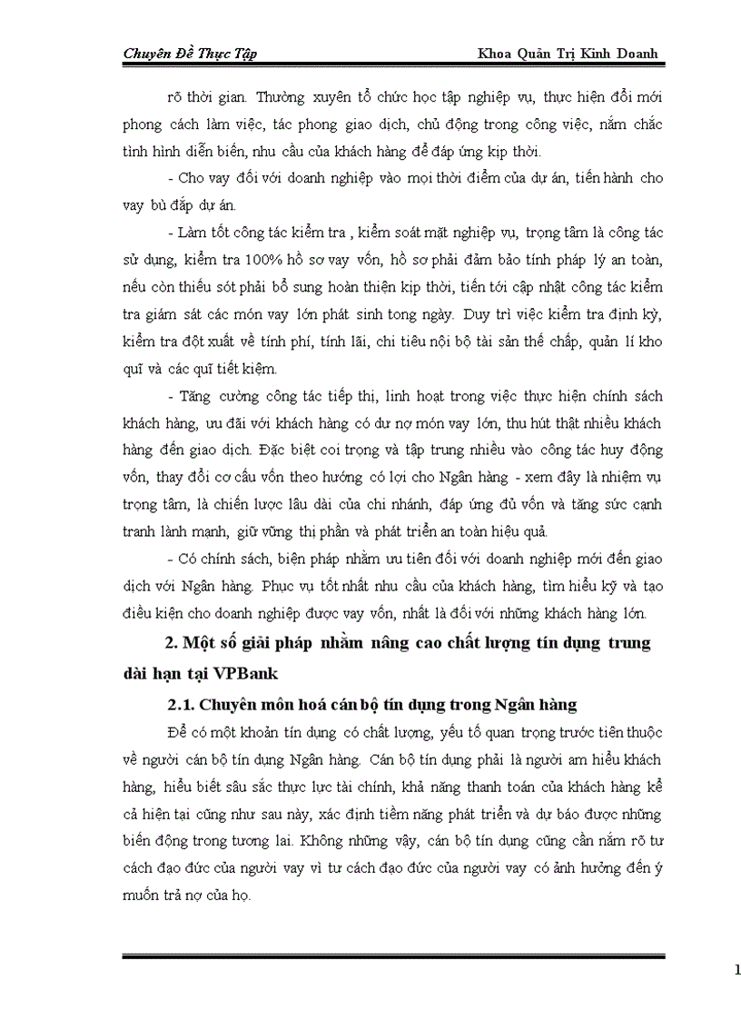 image for page Nâng cao chất lượng tín dụng trung và dài hạn tại NHTMCP VPBank 1