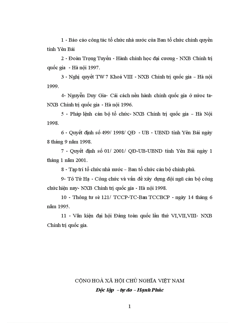 image for page Tổ chức và hoạt động của Ban tổ chức chính quyền tỉnh Yên Bái