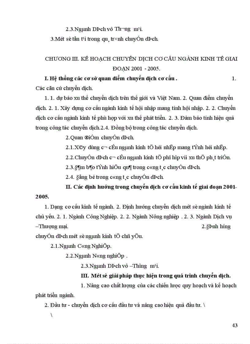 image for page Kế hoạch chuyển dịch cơ cấu ngành kinh tế thời kỳ 2001 2005 ở Việt Nam và các giải pháp thực hiện
