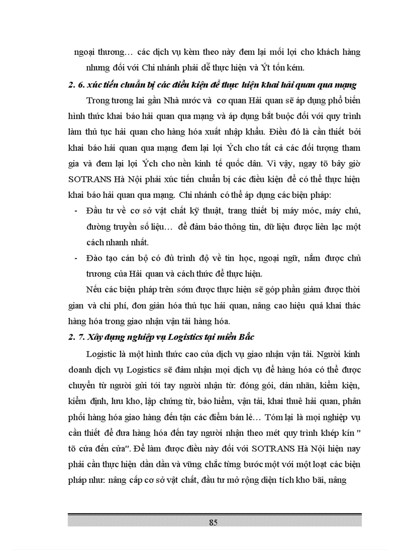 image for page Hoạt động kinh doanh dịch vụ giao nhận hàng hóa quốc tế tại Chi nhánh công ty kho vận miền Nam SOTRANS Hà Nội thực trạng và giải pháp phát triển