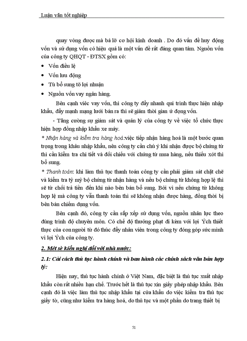 image for page Hoàn thiện qui trình nhập khẩu xe máy tại công ty QHQT ĐTSX