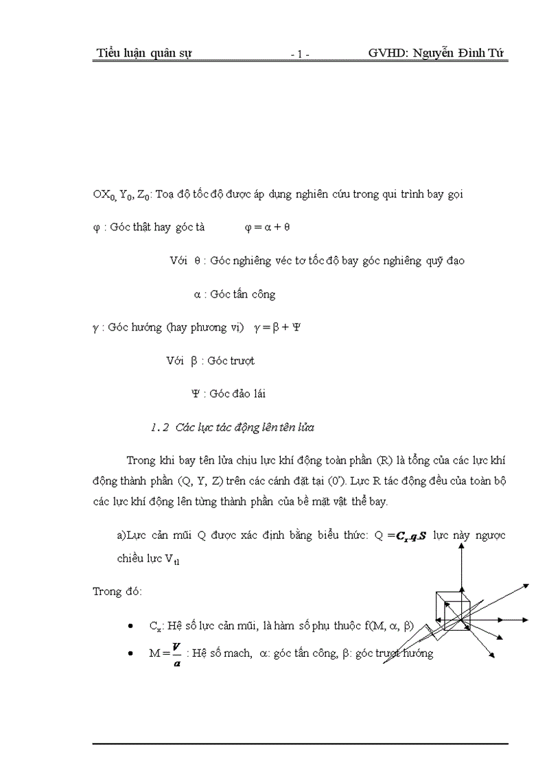 image for page Đặc trưng khí động của tên lửa và trình tự vật lý để điều khiển tên lửa khi bay