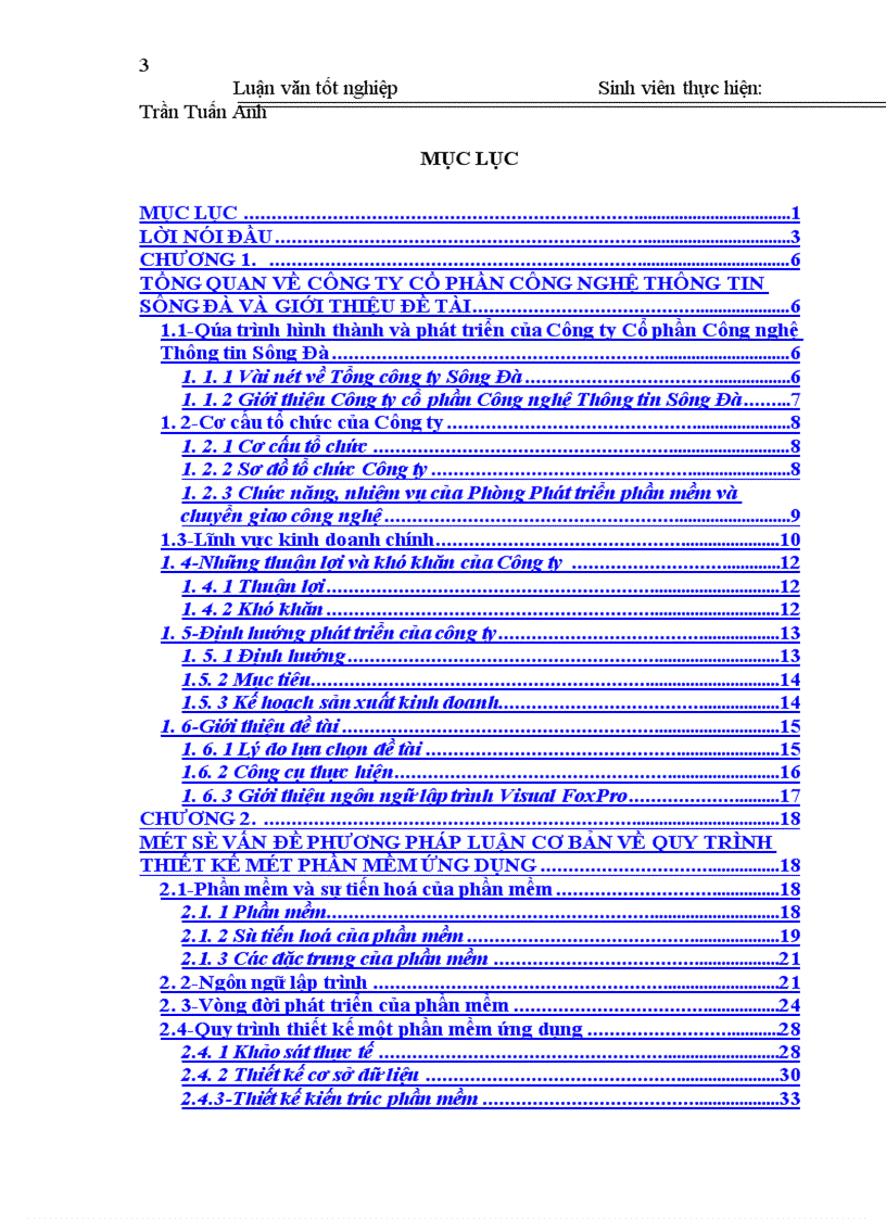 image for page Nghiên cứu thiết kế phần mềm quản lý dự án tại Công ty Cổ phần Công nghệ Thông tin Sông Đà